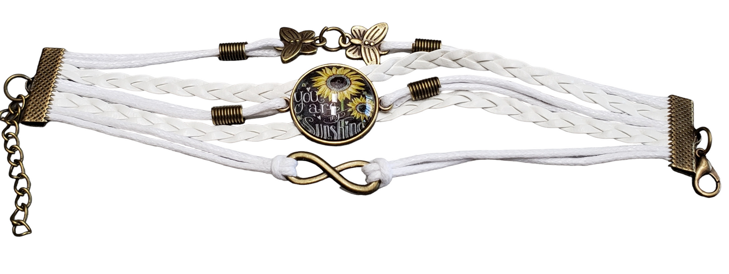 Sunflower, Infinity & Butterfly Bracelet