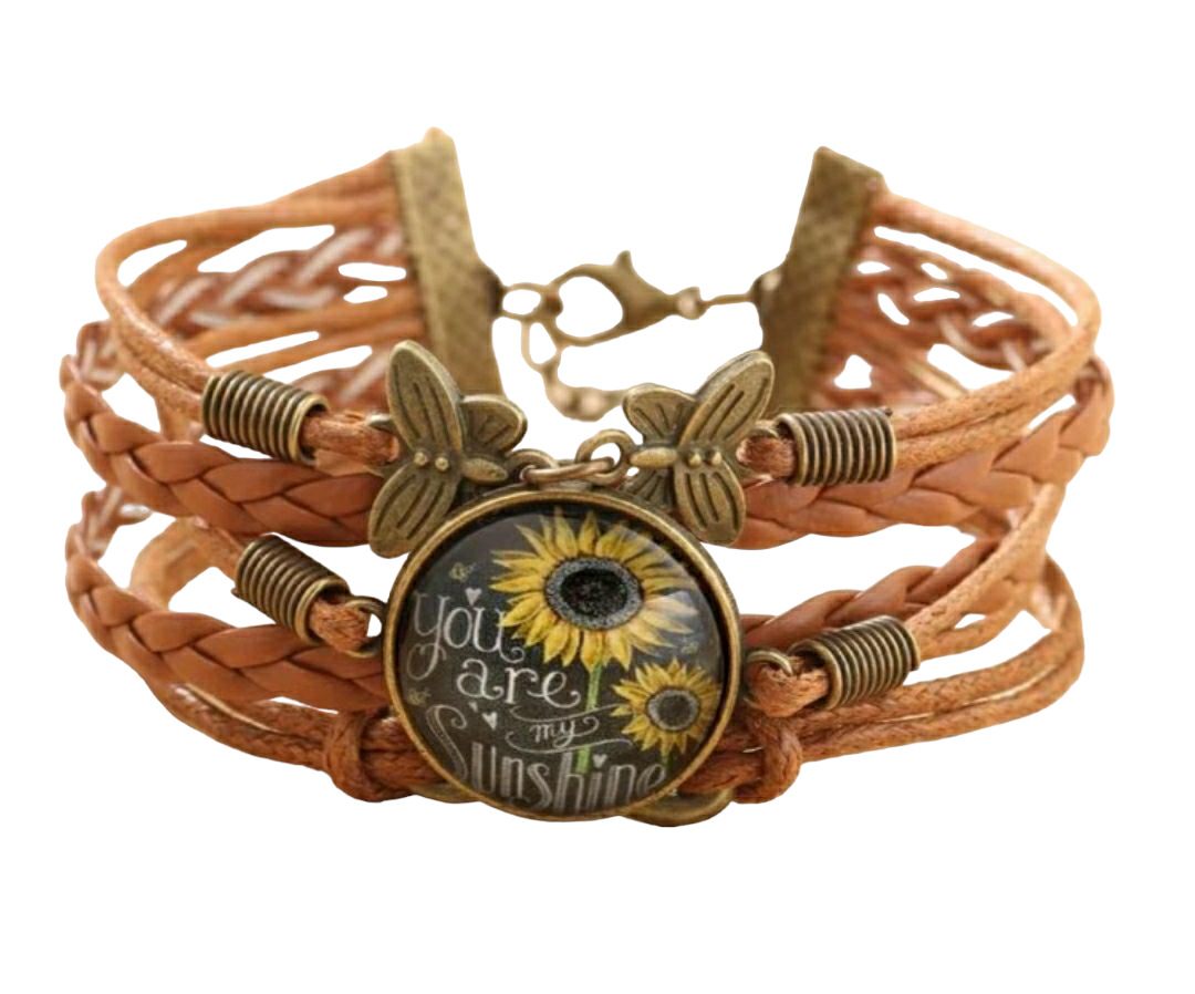 Sunflower, Infinity & Butterfly Bracelet