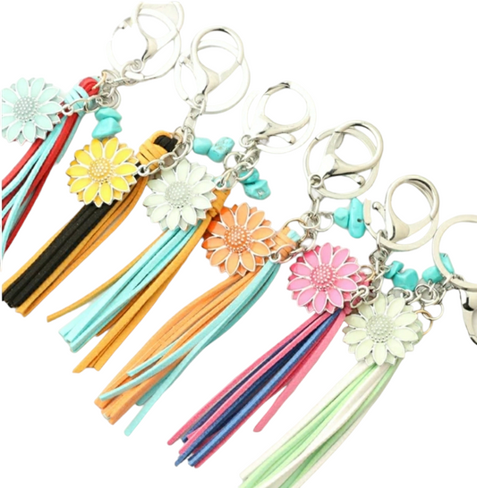 Sun flower Western Style Retro Cowboy Pendant With Buckle Statement Keychain