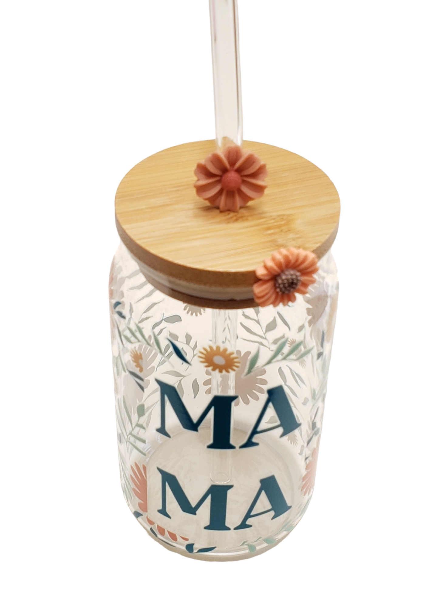 MAMA Flower Glass Cup - 16oz Glass Cup