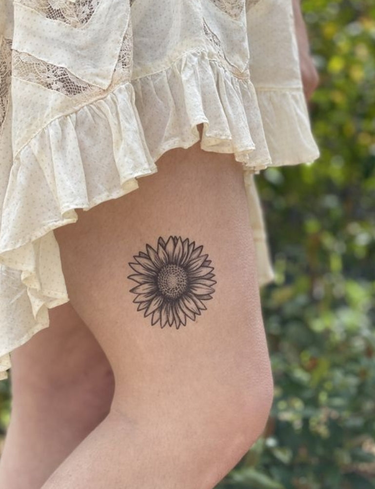 Sunflower Temporary Tattoo