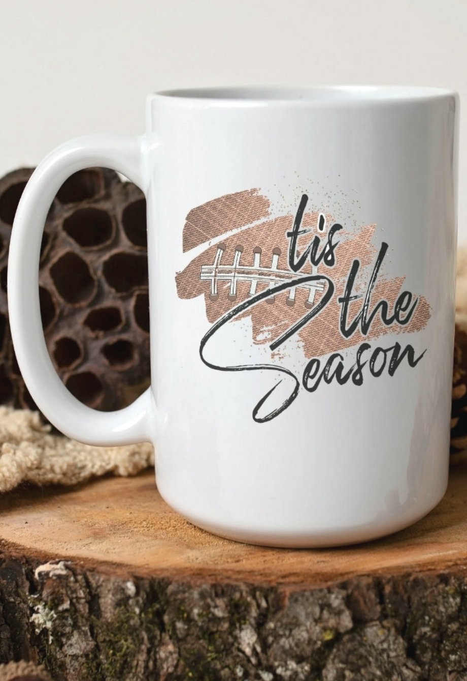 Tis The Season Football Background Fall Coffee Mug