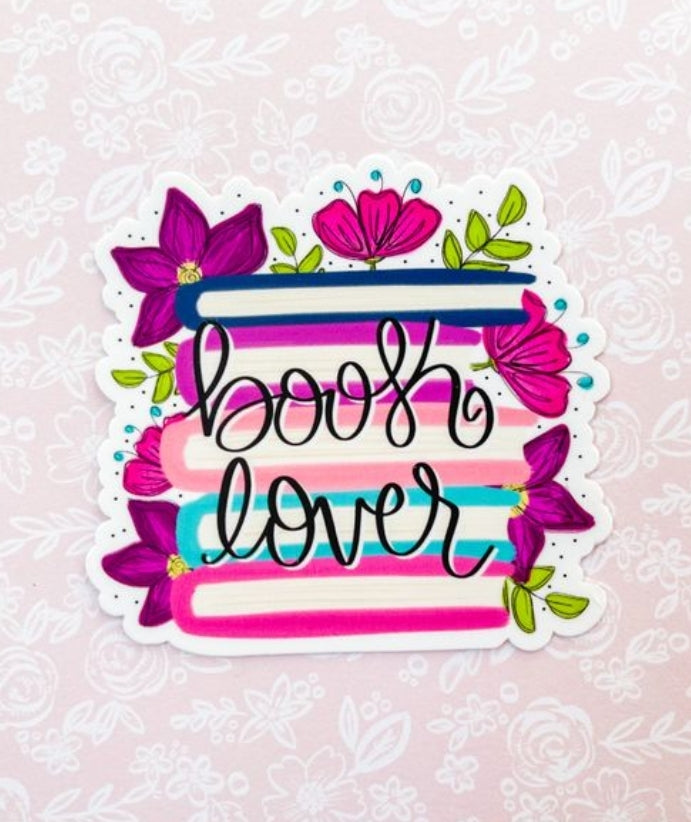 Floral Book Lover Vinyl Sticker