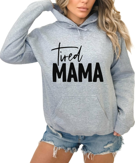 Tired MAMA Gray Unisex Hoodie