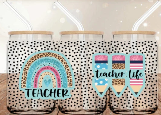 Teacher Life - 16oz. Glass Cup
