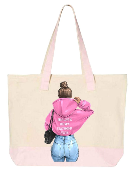 Self Love Is The New Relationship Status - Zippered Tote Bags