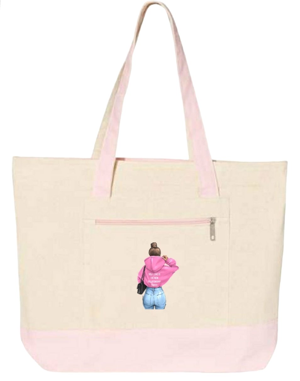 Self Love Is The New Relationship Status - Zippered Tote Bags